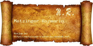 Metzinger Rozmarin névjegykártya